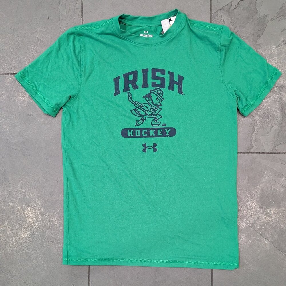 Youth UNDER ARMOUR Notre Dame Hockey Leprechaun NWT
